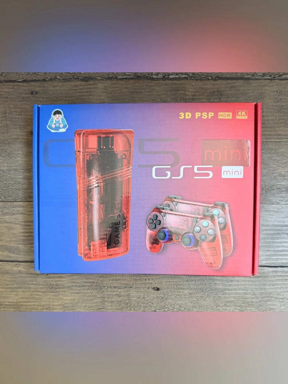 GS5 Mini Portable Gaming Console - Transparent Red